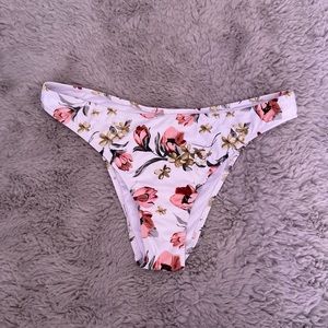 Bikini Bottoms White with Flowere